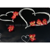 Weisse Herzen und roten Orchideen Autoschmuck