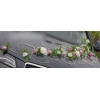 Autoschmuck für Hochzeit Ivory-Rosa-Rosen Rattanherzen