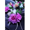 Autoschmuck Hochzeit Blumensträuße und Herzen
