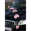 Hochzeit Autoschmuck Rosa Rosen und Herzen