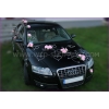 Hochzeit Autoschmuck Rosa Rosen und Herzen
