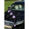 Autoschmuck Herzen und Rosen Licht lila für die Hochzeit