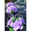 Autoschmuck Herzen und Rosen Licht lila für die Hochzeit