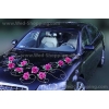Hochzeitsauto Schmuck Burgund Rosen