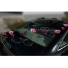 Autoschmuck Hochzeit Rosa Magnolias und Orchideen