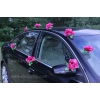 Autoschmuck für Hochzeit Burgund Rosen und Herzen