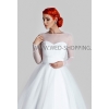 Stretchtüll  Braut bolero für Hochzeit Lange Ärmeln zurück Befestigungs - knöpfe