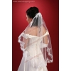 Schleier mit besticktem Chiffonband