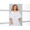 Cape für Mädchen mit Bommeln Fell Weiß / Creme / Ivory