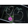 Autodekoration Hochzeit Mauve Roses Rattanherz