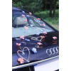Hochzeitsschmuck für Auto violet-blau Gänseblümchen