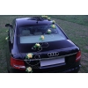 Autoschmuck für das Hochzeitsauto goldgelb Rosen