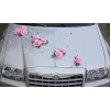 Hochzeitsauto Deko rosa Rosen