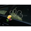 Violett-gelb-bordeaux Rosen Autoschmuck Hochzeit