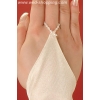 Hochzeitshandschuhe ohne Finger, mit  Muster auf Chiffon