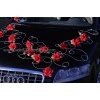 Brautauto Schmuck Rot Blumen
