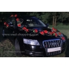 Brautauto Schmuck Rot Blumen