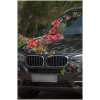 Rote Rosen Hochzeitsauto Dekoration Set Rattan Herzen