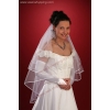 Gesäumter Brautschleier mit einem 90cm Jabot