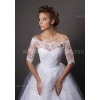 Weg-Schulter Spitze Bolero Hälfte lange Ärmel Braut Stickerei Spitze Elfenbein zurück Befestigungs - gebunden