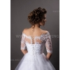 Weg-Schulter Spitze Bolero Hälfte lange Ärmel Braut Stickerei Spitze Elfenbein zurück Befestigungs - gebunden