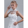Hoher Halskragen Spitze-Bolero Hochzeit Jacke ärmellos Stickerei Spitze Tasten Befestigungs