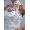 Hoher Halskragen Spitze-Bolero Hochzeit Jacke ärmellos Stickerei Spitze Tasten Befestigungs