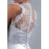 Hoher Halskragen Spitze-Bolero Hochzeit Jacke ärmellos Stickerei Spitze Tasten Befestigungs