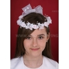 Weiß und Rosa Kopfschmuck Haarschmuck Tiara Diadem Kommunion Kranz