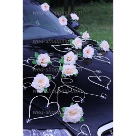Autoschmuck für Hochzeit Lemon Rosen und Herzen