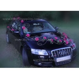 Autoschmuck Hochzeit Burgund Rosen