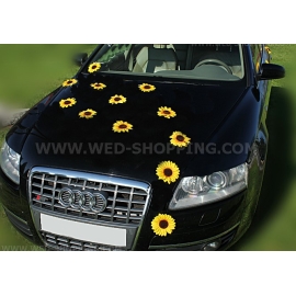 Autoschmuck Sonnenblumenkopfe mit Saugnäpfen