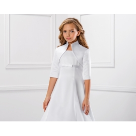 Bolero aus Satin mit Stehkragen und 2/3 Ärmeln