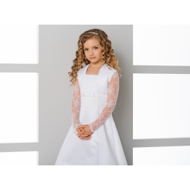Bolero aus Satin und Ärmeln aus Spitze
