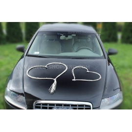Autoschmuck zur Hochzeitsauto Herzen aus Rattan