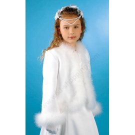 Jacke für die Erstkommunion aus Fleece und Marabou-Federn