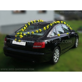 Autoschmuck Girlande gelbe Rosen