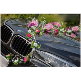 Hochzeitsblumen Auto Dekoration Hochzeit Rosa Weiß