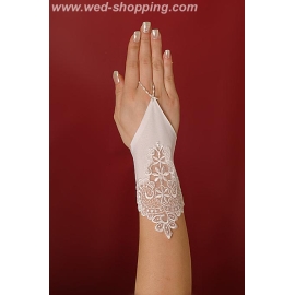 Hochzeitshandschuhe ohne Finger, mit  Muster auf Chiffon