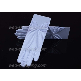 Satinhandschuhe für Mädchen Weiss