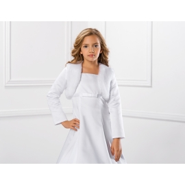 Mädchen Bolero Jäckchen aus Kunstfell und Satin