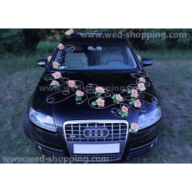 Brautauto Schmuck Salmon Blumen