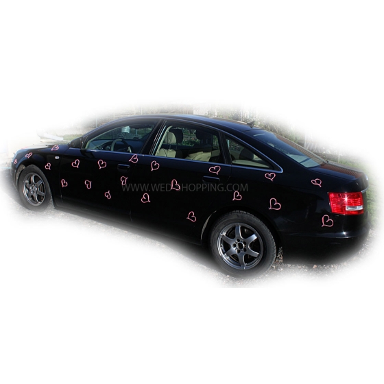 Rosa Herzen für Auto