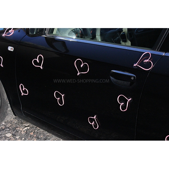 Rosa Herzen für Auto