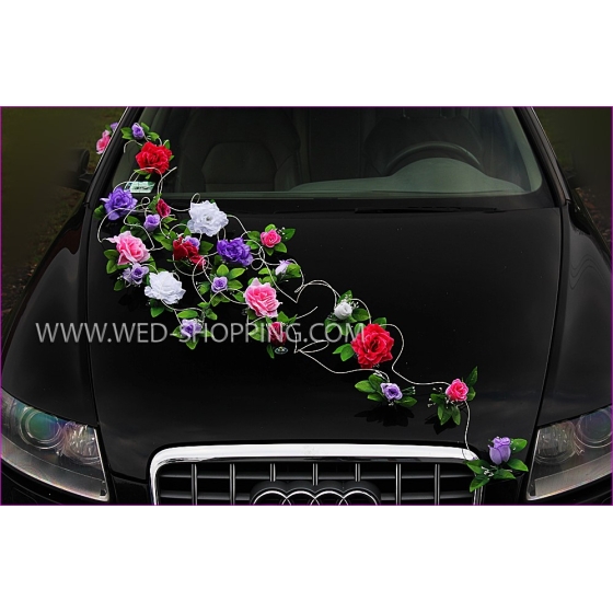 Blumenschmuck für Hochzeitsauto