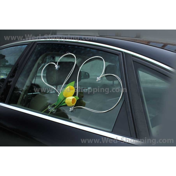 Autoschmuck Hochzeit  gelben Tulpen