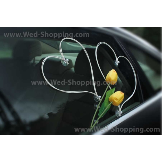 Autostrauß Hochzeit Gelbe Tulpen Kunstblumen