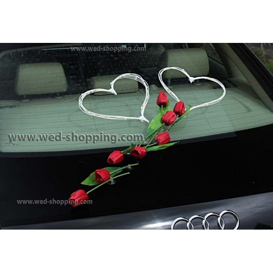 Hochzeit Rot Tulpen Kunstblumen Autoschmuck