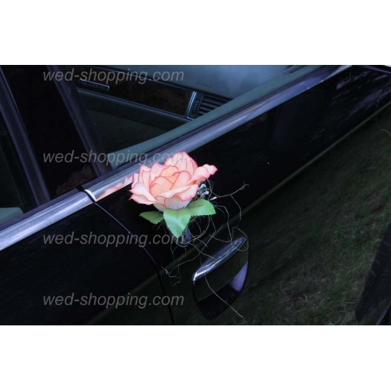 Autoschmuck für Hochzeit SALMON Rosen