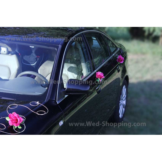 Hochzeitsauto Schmuck Burgund Rosen